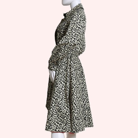 MANOUSH Cream Animal Print Trench Coat w/Tags - Picture 2 of 10